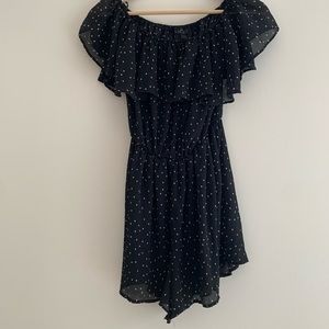 Topshop chiffon black and white crepe romper Sz Sm